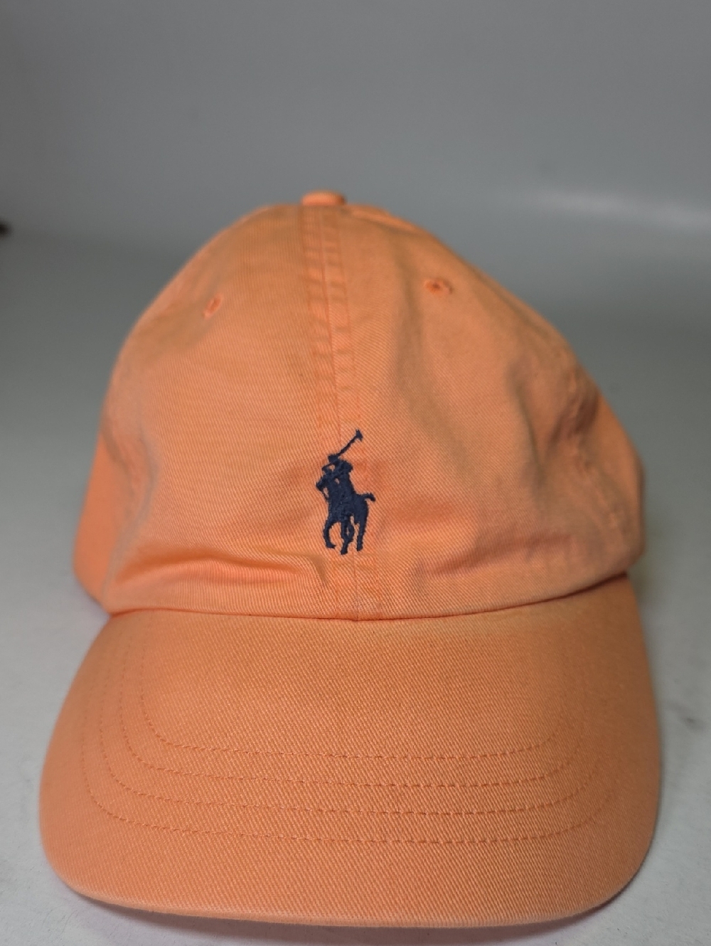 Polo by Ralph Lauren Orange Baseball Cap with Navy Logo